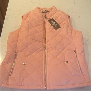 Attitudes by Renee Light Pink Quilted Vest